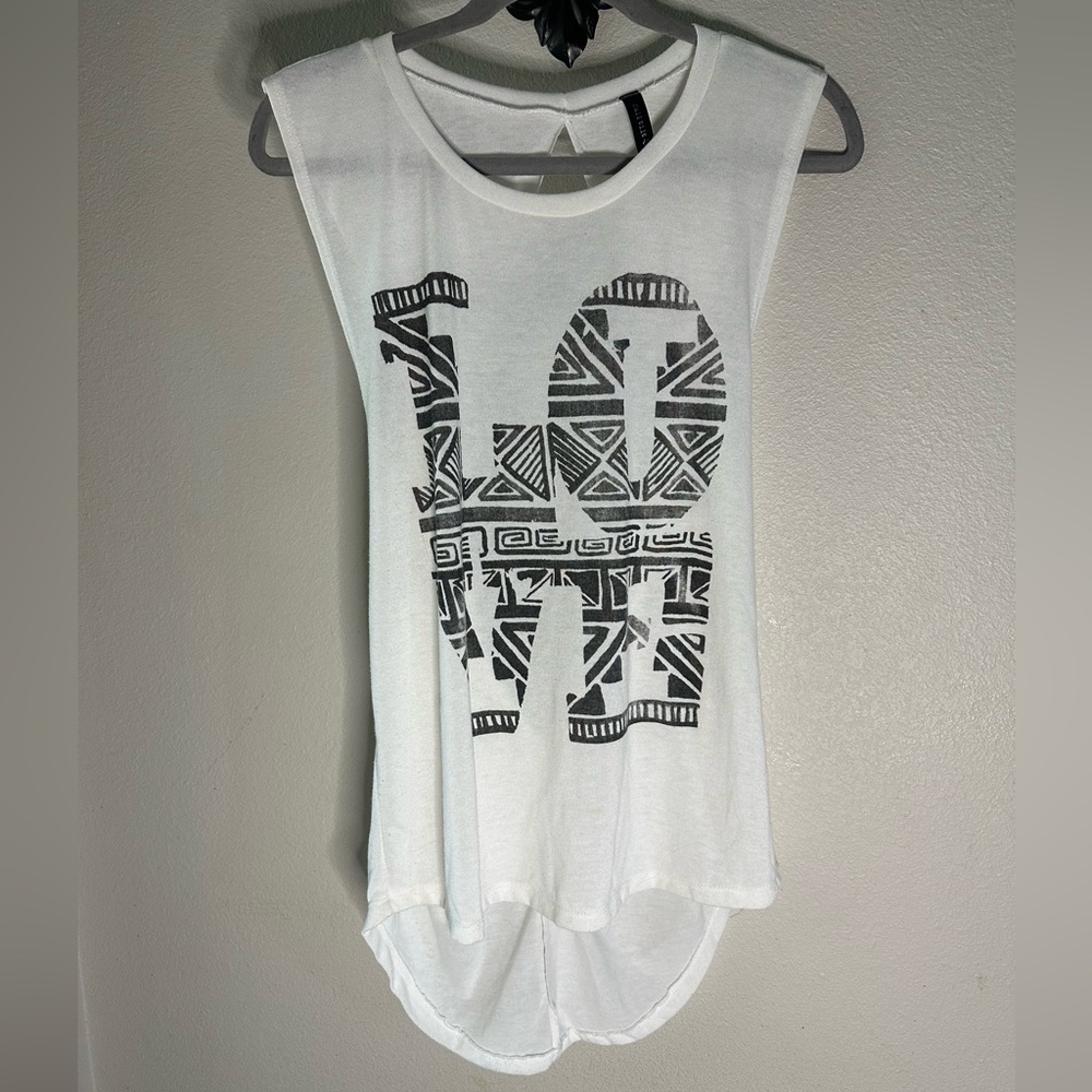 Sz L. LOVE Open Back, light, Stretchy, Tank! Perfect Coverup! Perfect Condition!